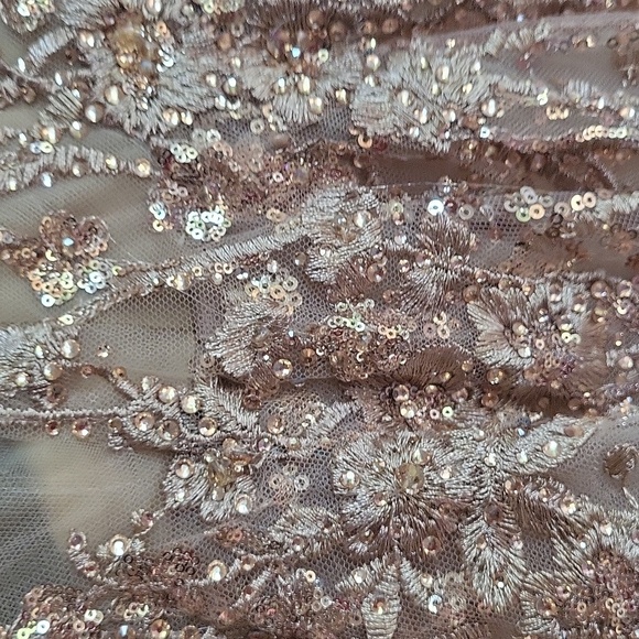 Mac Duggal 20392 Embellished Butterfly Fit size 2 gown Taupe NWT - Picture 6 of 9